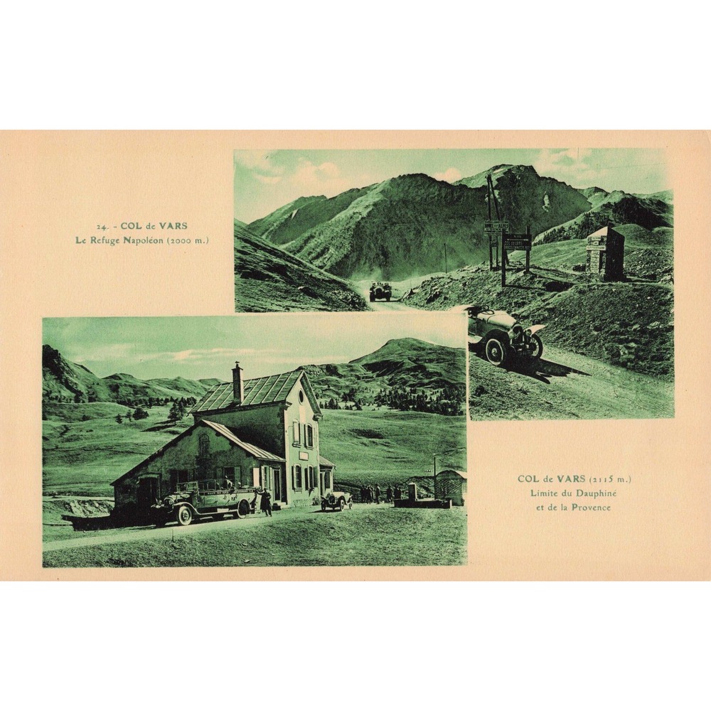 Vintage Col de Vars France Photogravure Postcard Le Refuge Napoleon Alpine View